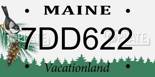 7DD622 Maine License Plate