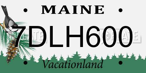 7DLH600 Maine License Plate