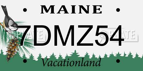 7DMZ54 Maine License Plate