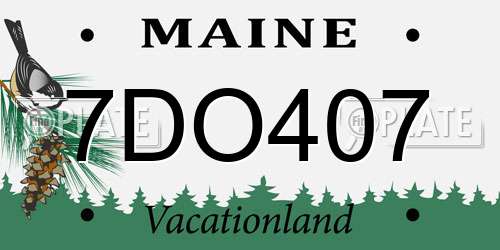 7DO407 Maine License Plate
