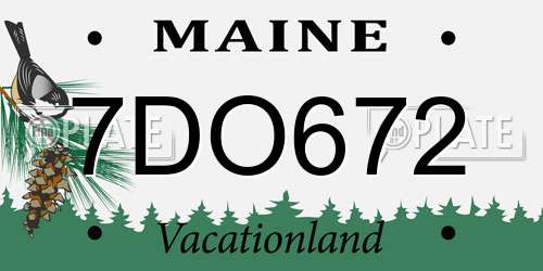 7DO672 Maine License Plate