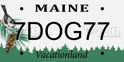 7DOG77 Maine License Plate