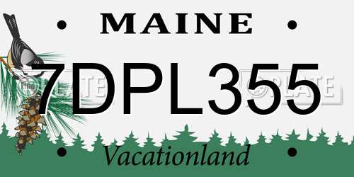 7DPL355 Maine License Plate