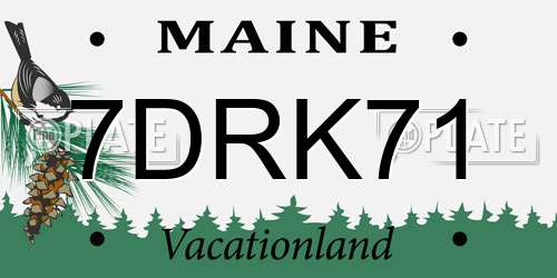7DRK71 Maine License Plate
