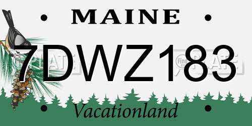 7DWZ183 Maine License Plate