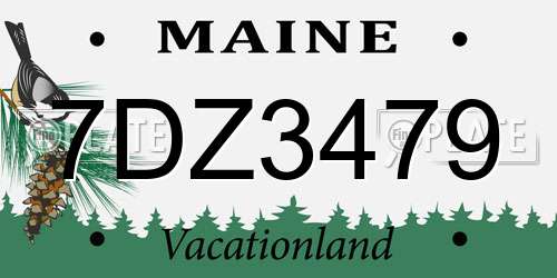 7DZ3479 Maine License Plate