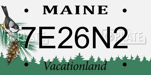 7E26N2 Maine License Plate
