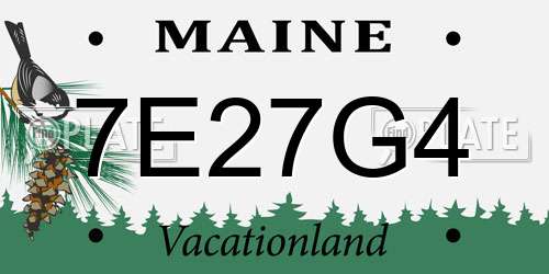 7E27G4 Maine License Plate