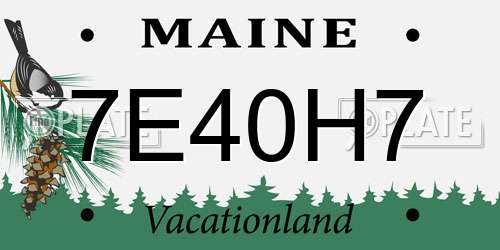 7E40H7 Maine License Plate