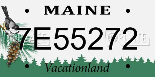 7E55272 Maine License Plate