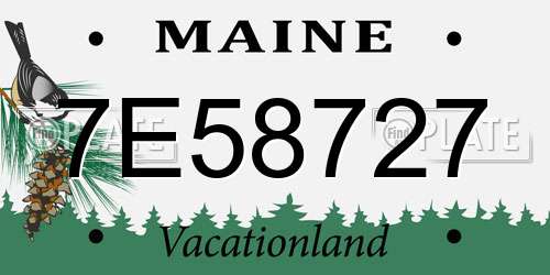 7E58727 Maine License Plate