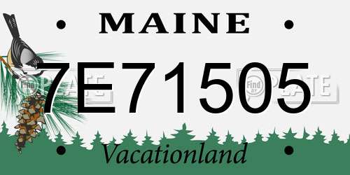 7E71505 Maine License Plate