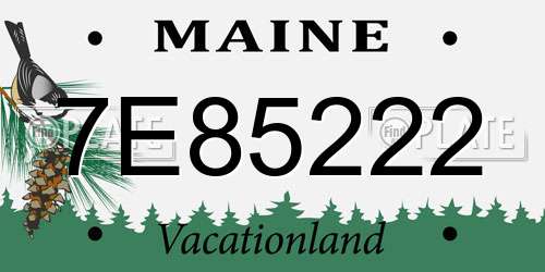 7E85222 Maine License Plate