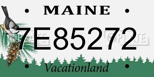 7E85272 Maine License Plate