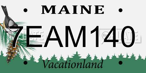 7EAM140 Maine License Plate