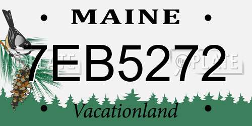 7EB5272 Maine License Plate