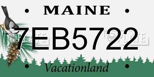 7EB5722 Maine License Plate