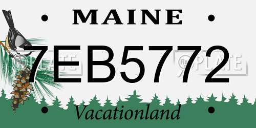 7EB5772 Maine License Plate