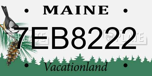 7EB8222 Maine License Plate
