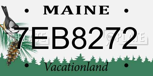 7EB8272 Maine License Plate