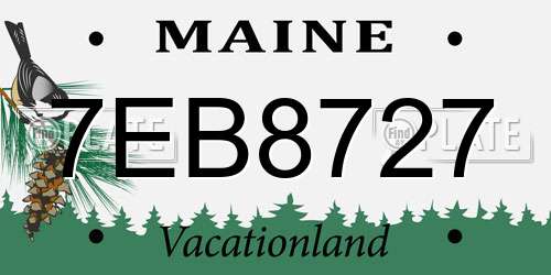 7EB8727 Maine License Plate