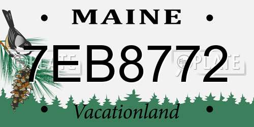7EB8772 Maine License Plate