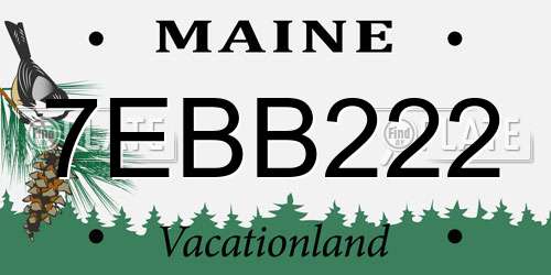 7EBB222 Maine License Plate
