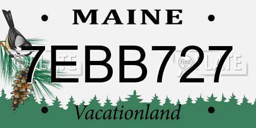 7EBB727 Maine License Plate