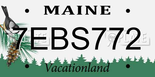 7EBS772 Maine License Plate