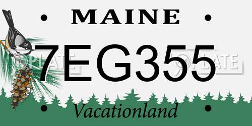 7EG355 Maine License Plate