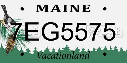 7EG5575 Maine License Plate