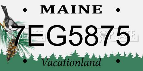 7EG5875 Maine License Plate