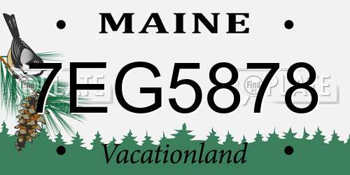 7EG5878 Maine License Plate