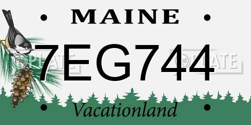 7EG744 Maine License Plate