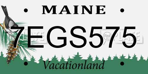 7EGS575 Maine License Plate