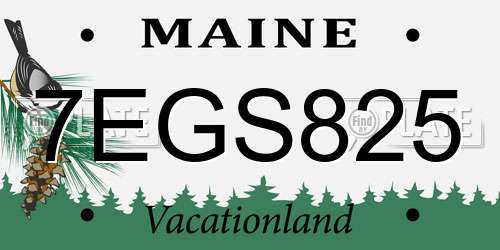 7EGS825 Maine License Plate
