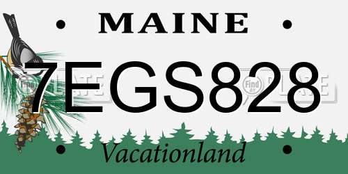 7EGS828 Maine License Plate