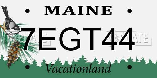 7EGT44 Maine License Plate