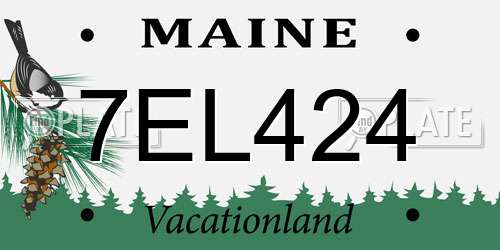 7EL424 Maine License Plate