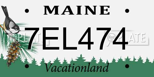 7EL474 Maine License Plate
