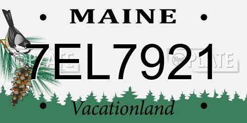 7EL7921 Maine License Plate