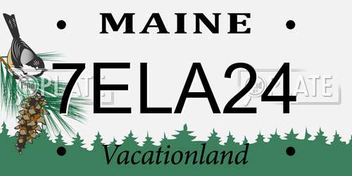 7ELA24 Maine License Plate