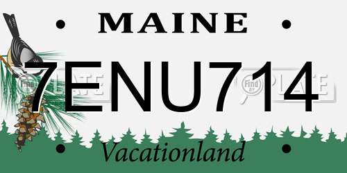 7ENU714 Maine License Plate