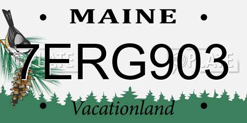 7ERG903 Maine License Plate