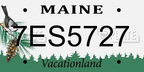 7ES5727 Maine License Plate
