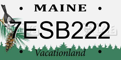7ESB222 Maine License Plate