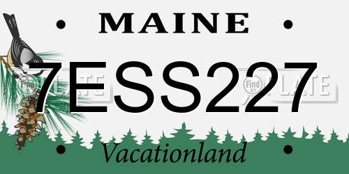 7ESS227 Maine License Plate