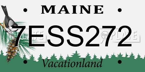 7ESS272 Maine License Plate