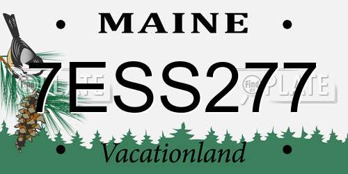 7ESS277 Maine License Plate