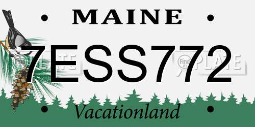 7ESS772 Maine License Plate